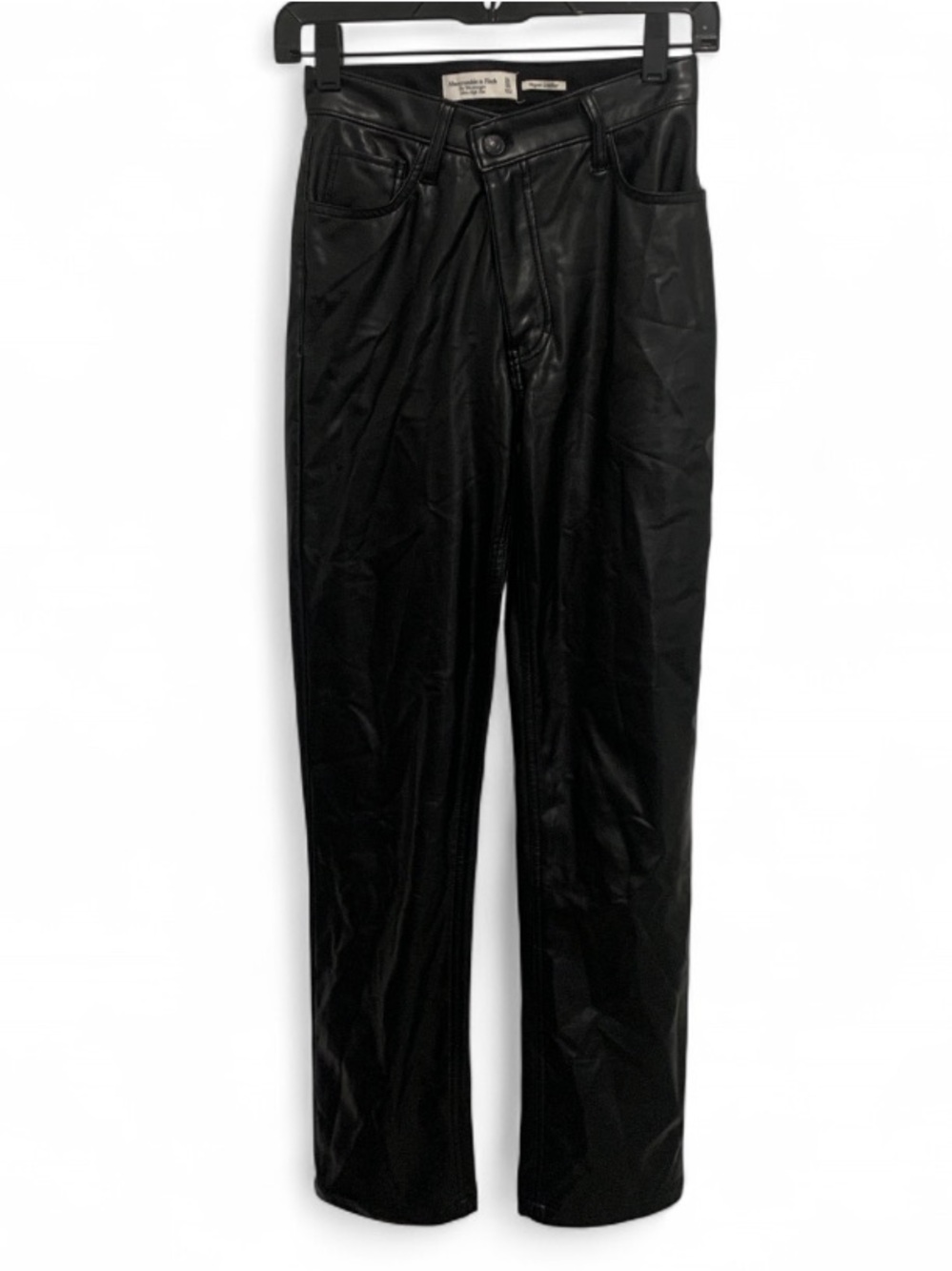 Abercrombie & Fitch 90s Straight Ultra High Rise Black Vegan Leather Pants